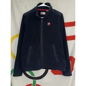 Oobe Chick Fil A Fleece Jacket Small Navy Blue Full Zip Restaurant